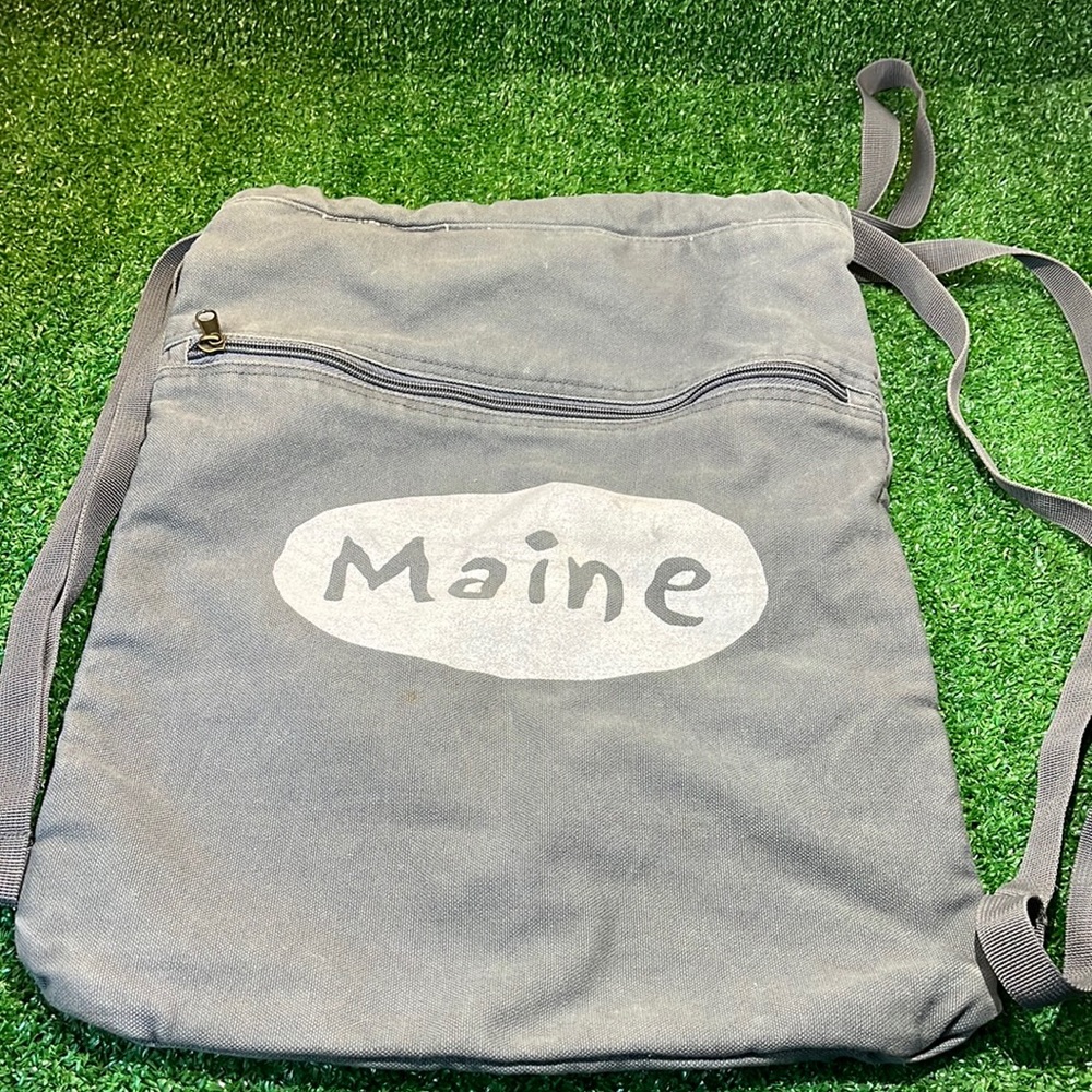Authentic Pigment Canvas drawstring back pack MAINE